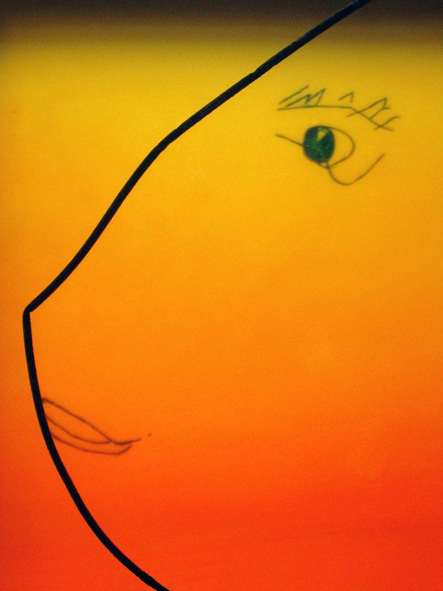 Glas-Fensterbild DER DENKER - 500-Jahre-Reformation; Kulturland-Jahr 500 Jahre Reformation; in der Hütte mundgeblasenes Echtantik-Glas, Hinterglas-Malerei, Eisen-Liniatur; Assemblage; Licht-Malerei; Bildende Kunst, Zeitgenössische Glas-Kunst; KUNST.HAUS am SEE, Werenzhainer Ziegele 1, 03253 Doberlug-Kirchhain, Landkreis Elbe-Elster, Lausitz, Brandenburg, Deutschland