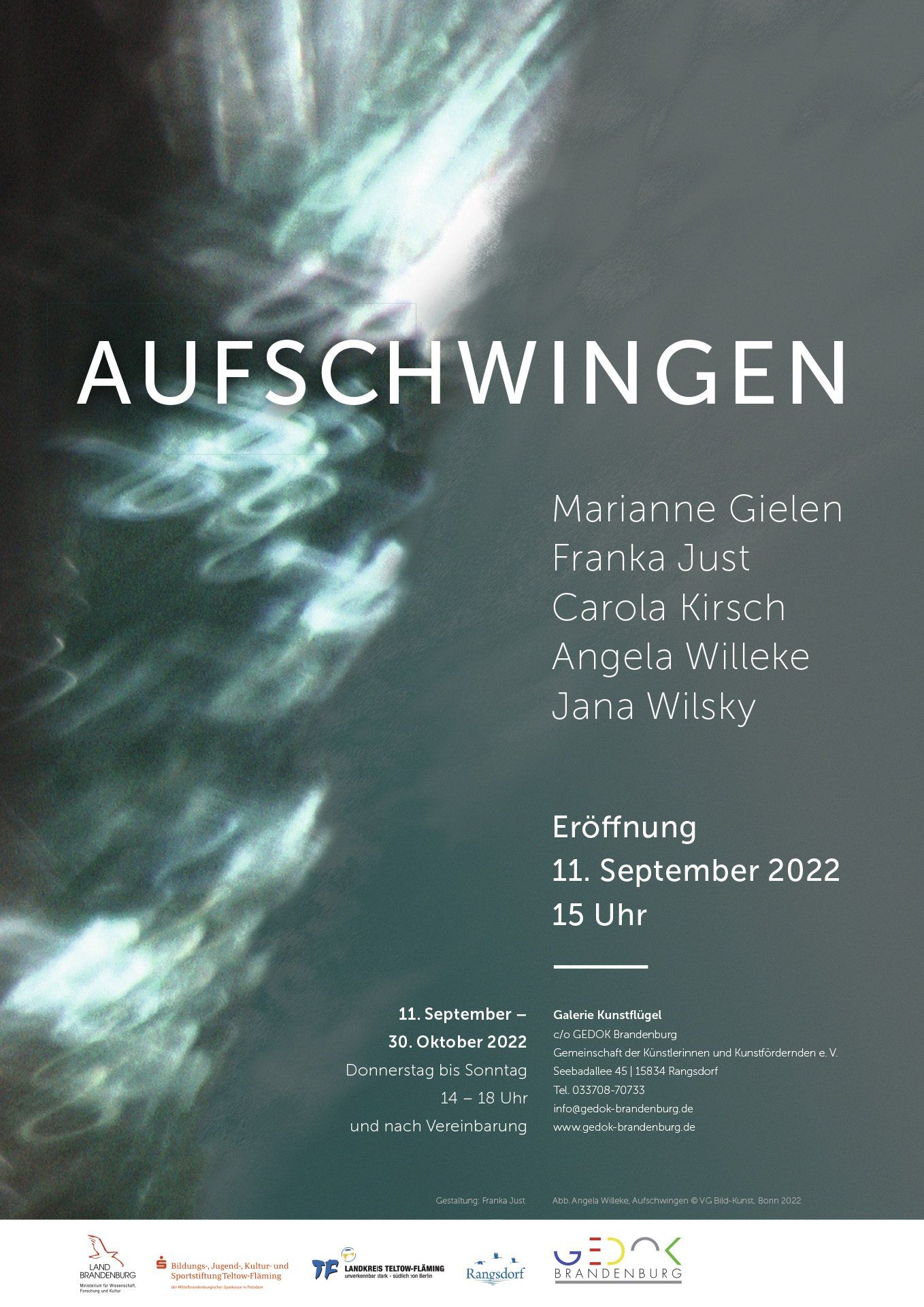 Angela Willeke KLÄNGE am SEE - Natur.Musik.Kunst, Freiluft-Event; Bildende Kunst; KUNST.HAUS am SEE; Werenzhainer Ziegelei 1; 03253 Doberlug-Kirchhain; Landkreis Elbe-Elster; Lausitz; Brandenburg; Deutschland