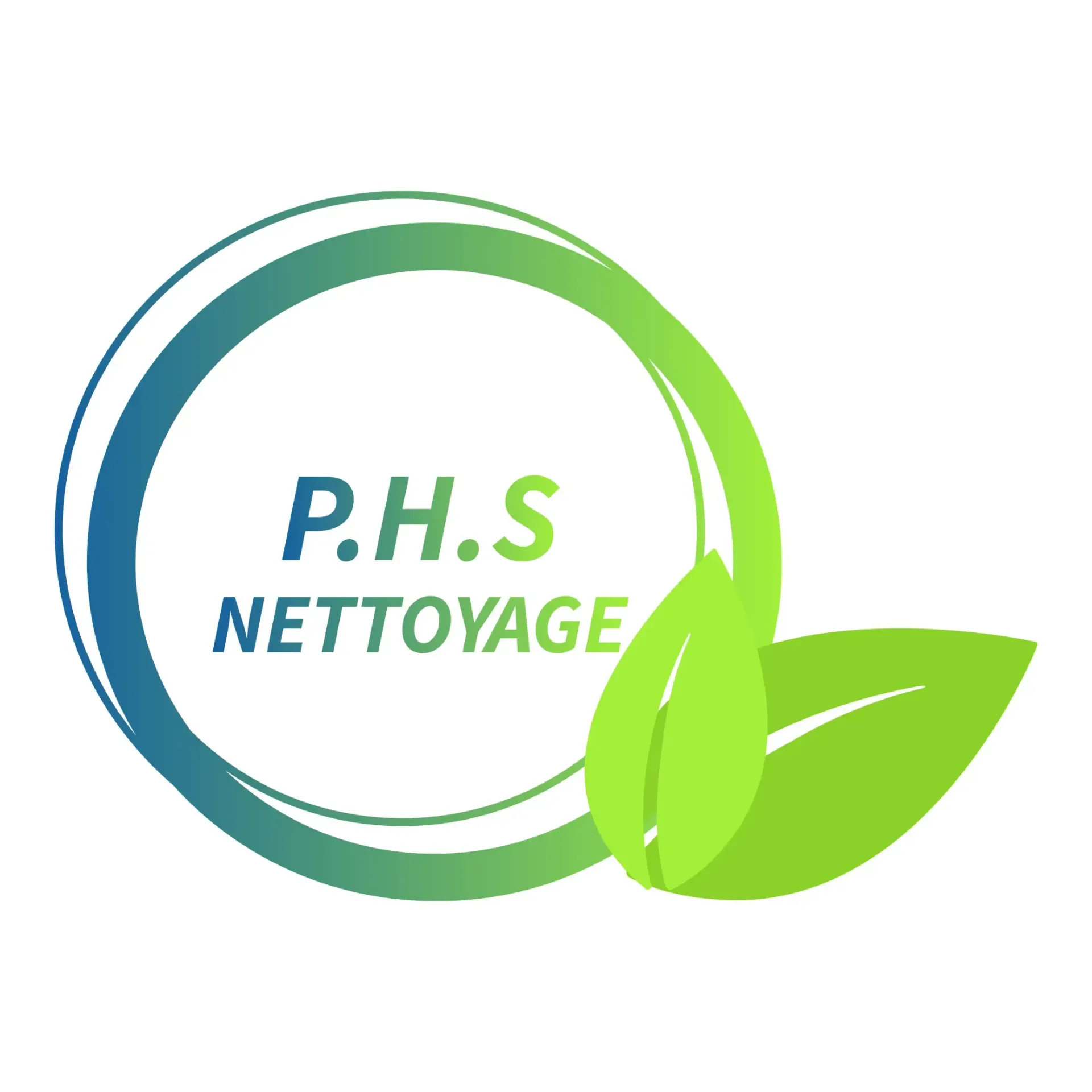 Logo de P.H.S Nettoyage avec des feuilles vertes