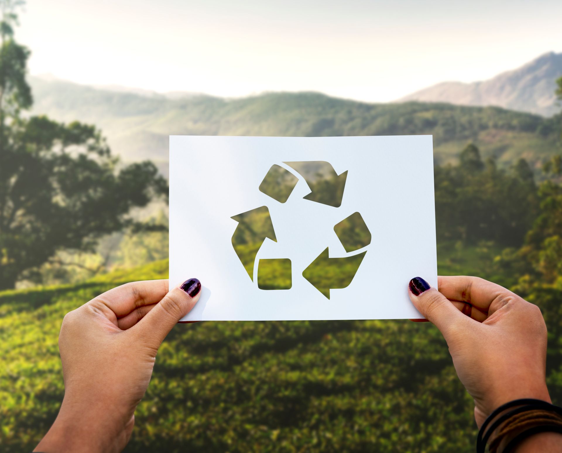 Vue d'une affiche de recyclage