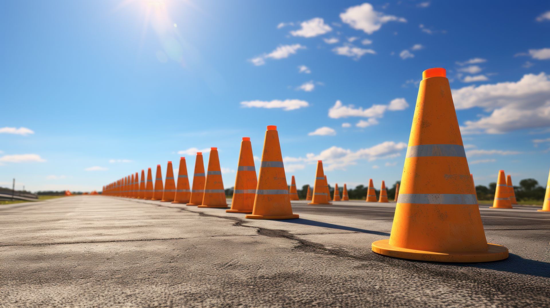 Plot de chantier qui délimite une zone de travaux