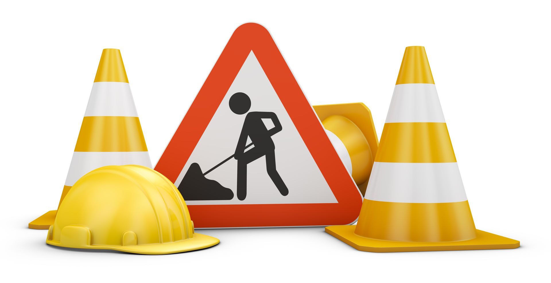 Borne qui délimite un chantier