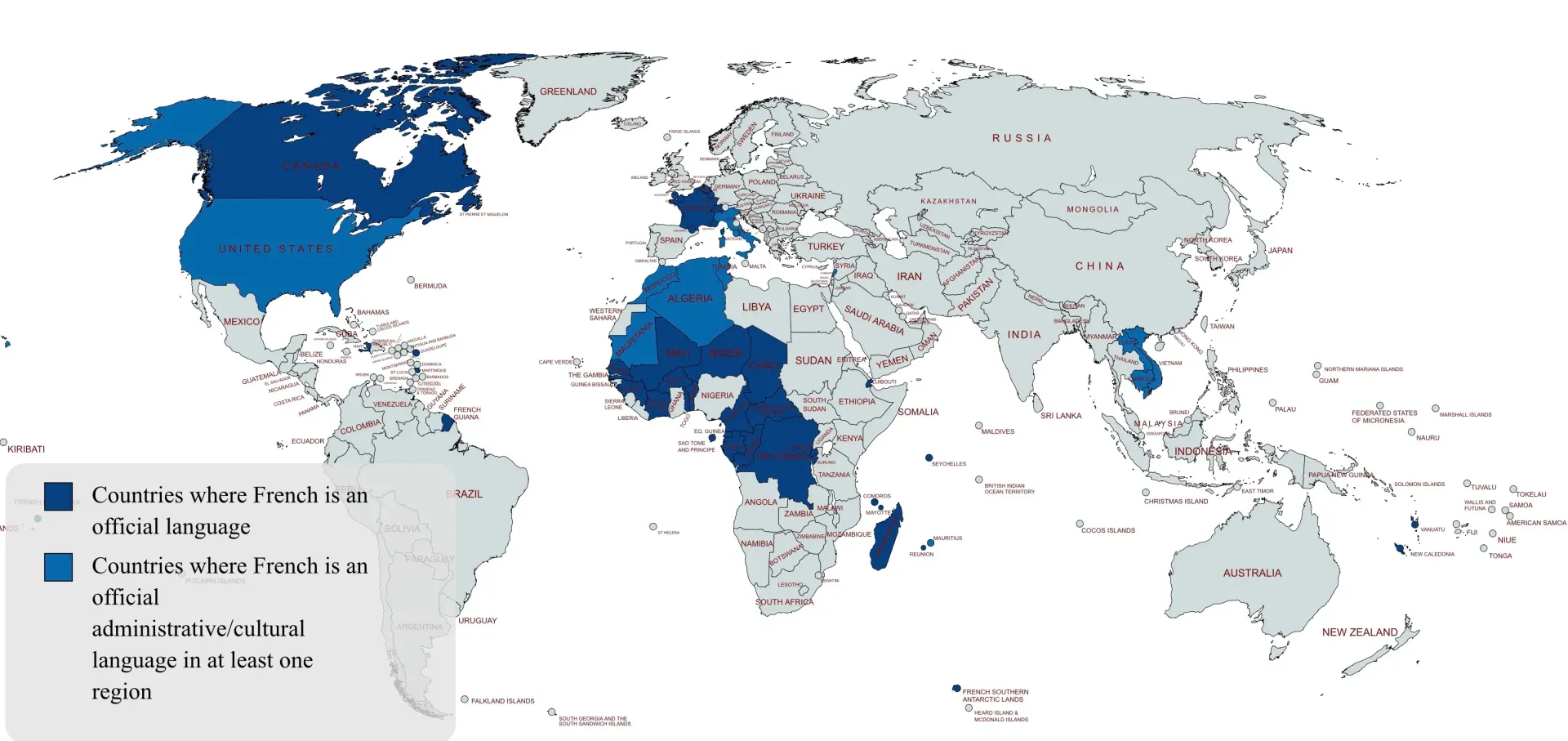 french speaking world map