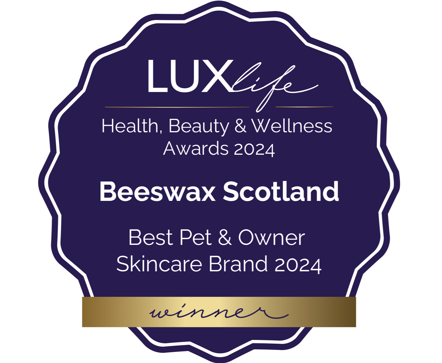 Beeswax Scotland Award Best Pet and Owner Skincare Brand 2024