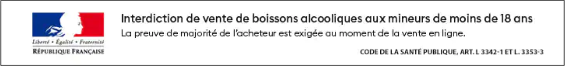 Interdiction de vente d’alcool aux mineurs de moins de 18 ans, preuve de majorité requise, article L.3342-1 CSP.