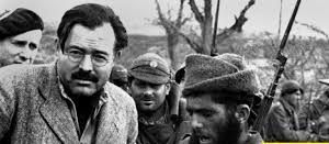 Ernest Hemingway correspondant de guerre en compagnie de soldats républicains à Teruel
