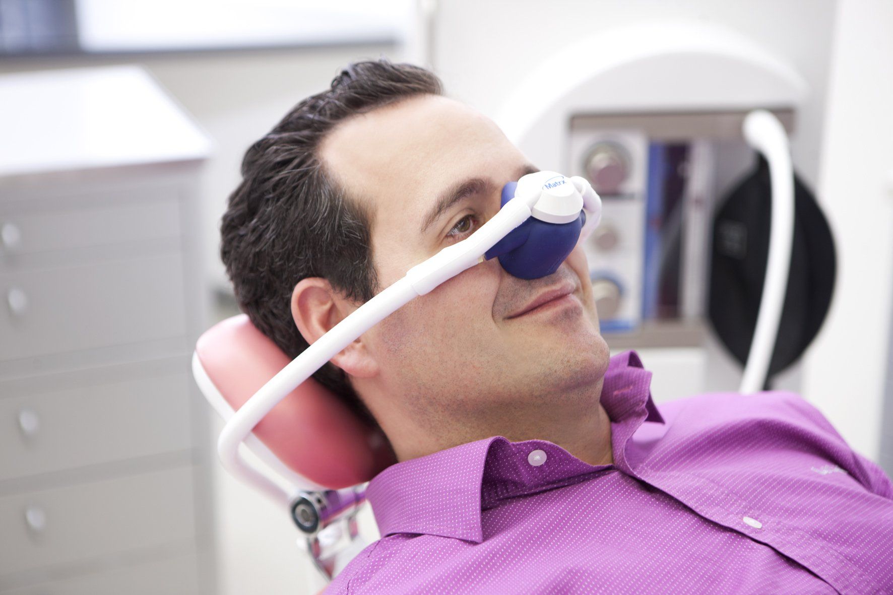 Matrx Maske, Lachgas Sedierung, Sedierung mit Lachgas