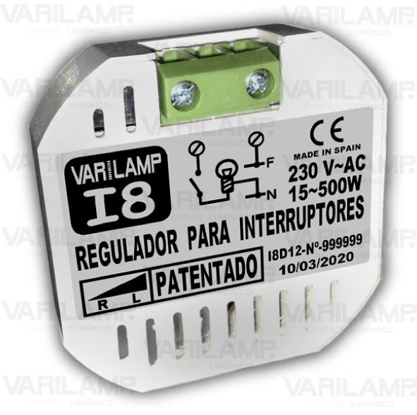 Inter 8 Varilamp. Regulador a interruptores para halógenos e incandescencia
