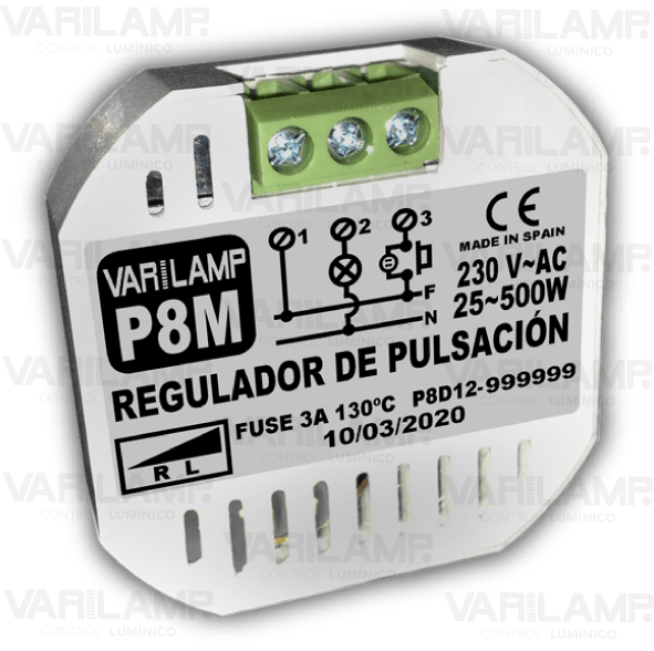 P8M Varilamp. Regulador a pulsadores para halógenos e incandescencia