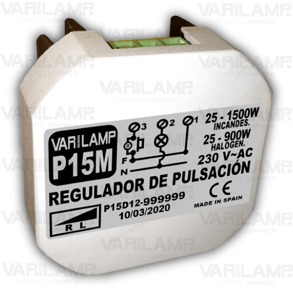 P15M Varilamp. Regulador a pulsadores para halógenos e incandescencia