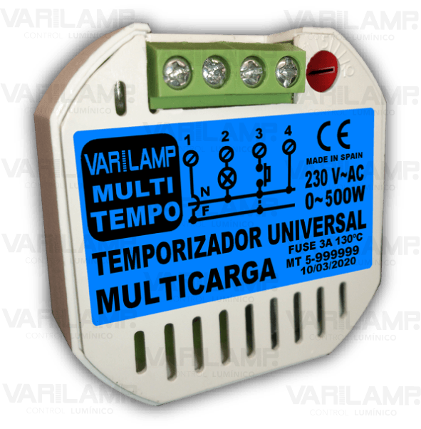 Multi Tempo 500 Varilamp. Temporizador UNIVERSAL a pulsadores o interruptores para todo tipo de cargas