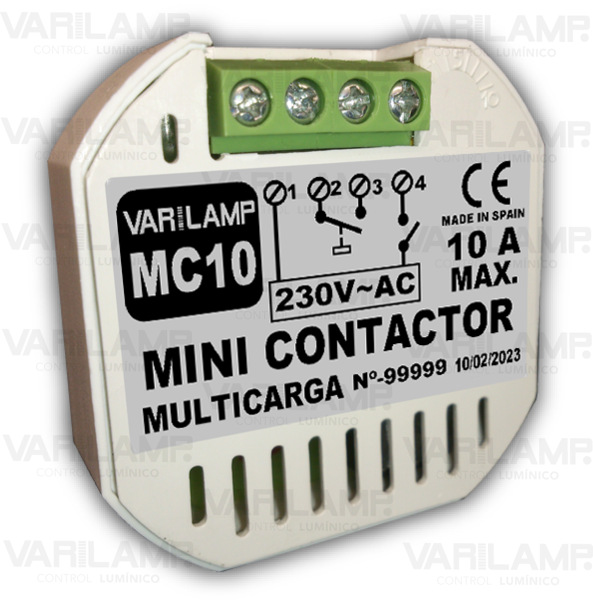 MC10 Varilamp. Minicontactor con relé de 10A y contactos libres de tensión (NA)