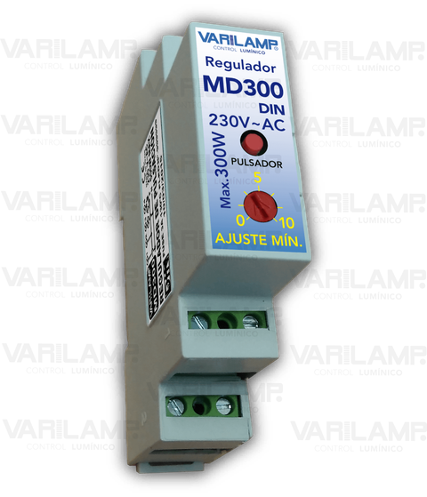 MD 300 DIN Varilamp. Regulador UNIVERSAL a pulsadores en carril DIN para cualquier LED regulable