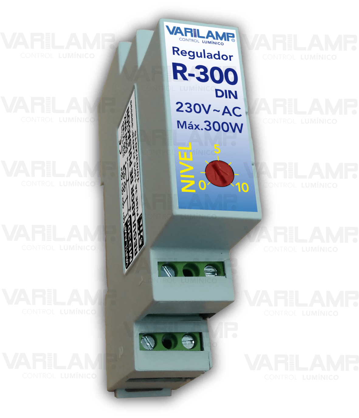 R-300 DIN Varilamp. Regulador UNIVERSAL a potenciómetro en carril DIN para cualquier LED regulable