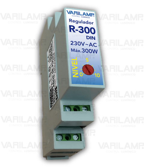 R-300 DIN Varilamp. Regulador UNIVERSAL a potenciómetro en carril DIN para cualquier LED regulable