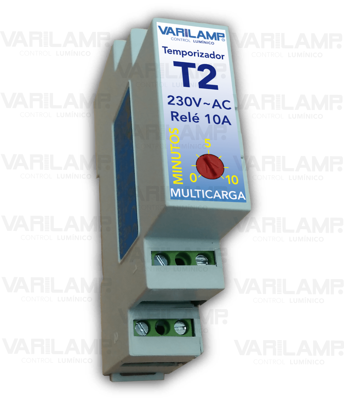 T2 Varilamp. Temporizador UNIVERSAL en carril DIN a pulsadores para todo tipo de cargas