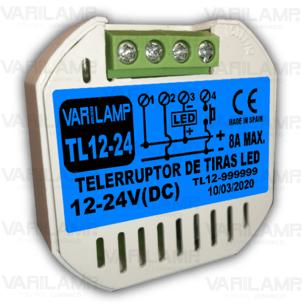 TL12-24 Varilamp. Telerruptor a Pulsadores para Tiras LED de 12V a 24V (DC)