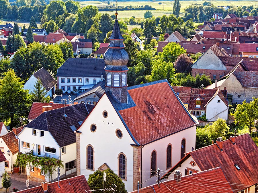 ev. Kirche Göcklingen Abbildung der evangelischen Kirche von Göcklingen