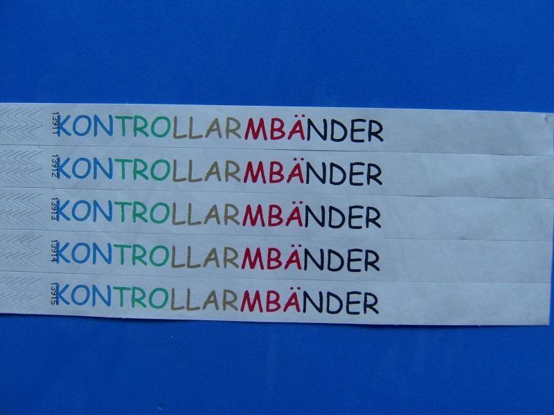 vollfarbig bedruckte Kontrollbänder