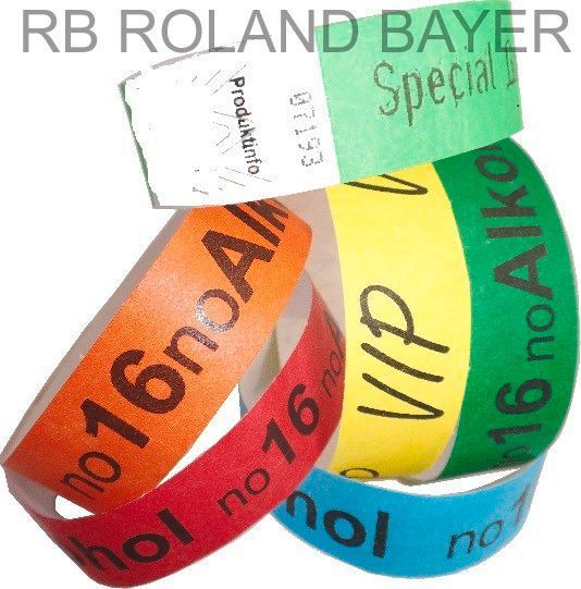 Papierarmbänder mit einfarbigem Druck