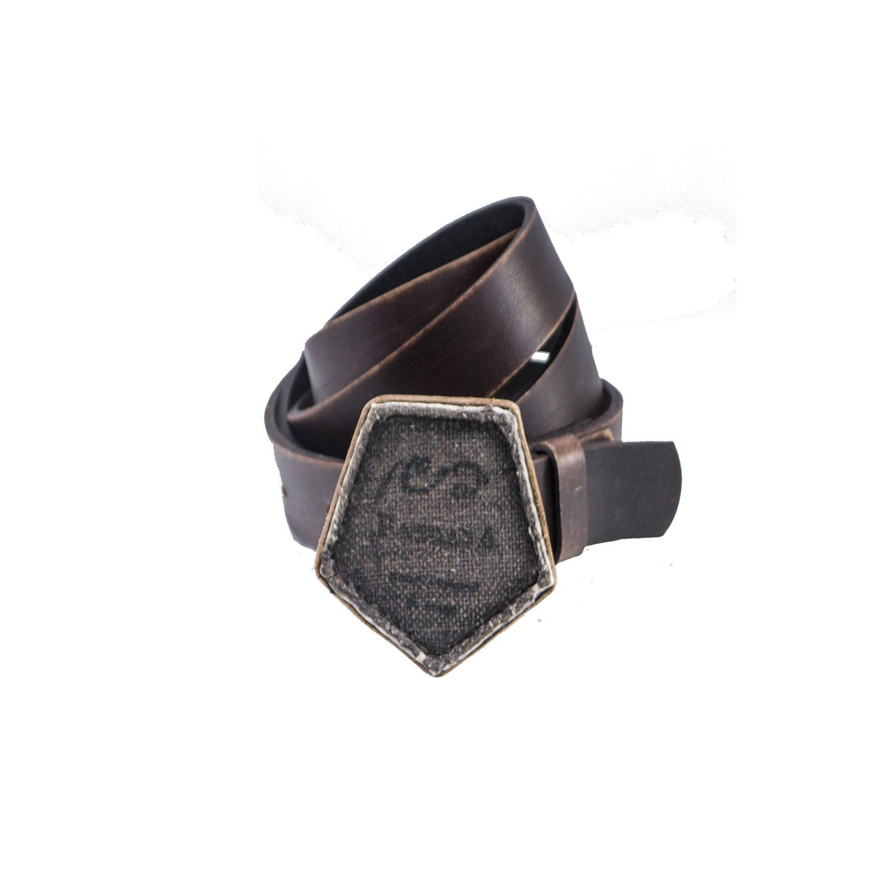 pangaea cintura cuoio pelle riciclo pallone calcio uomo donna ecosostenibile moda etica marrone