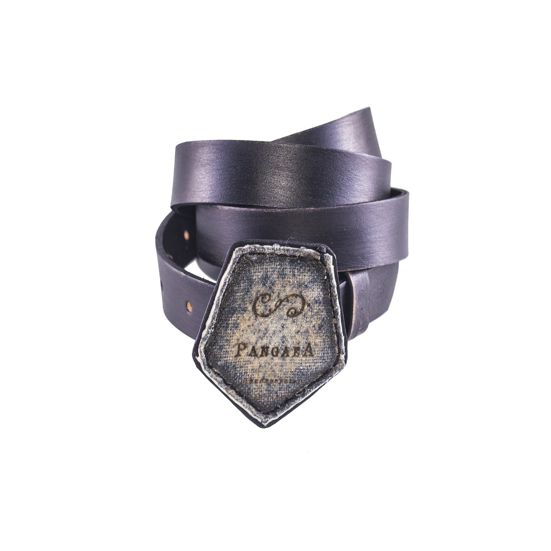 pangaea cintura cuoio pelle riciclo pallone calcio uomo donna ecosostenibile moda etica nera