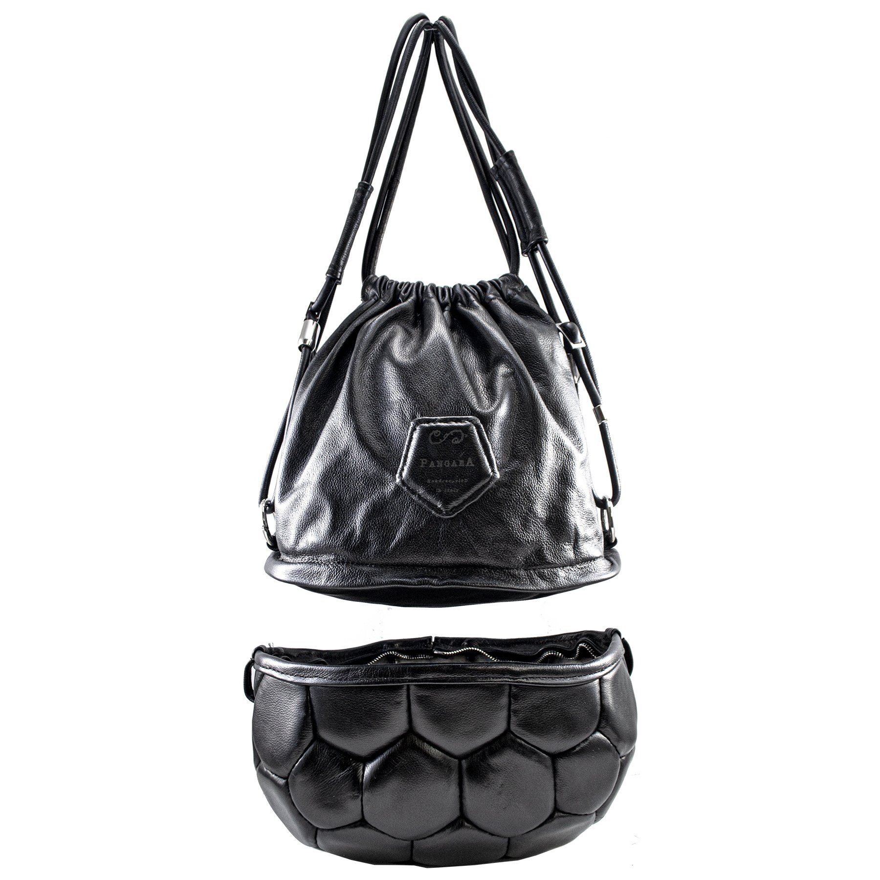 pangaea zaino triangolo riciclo pallone calcio pelle nero ecofriendly