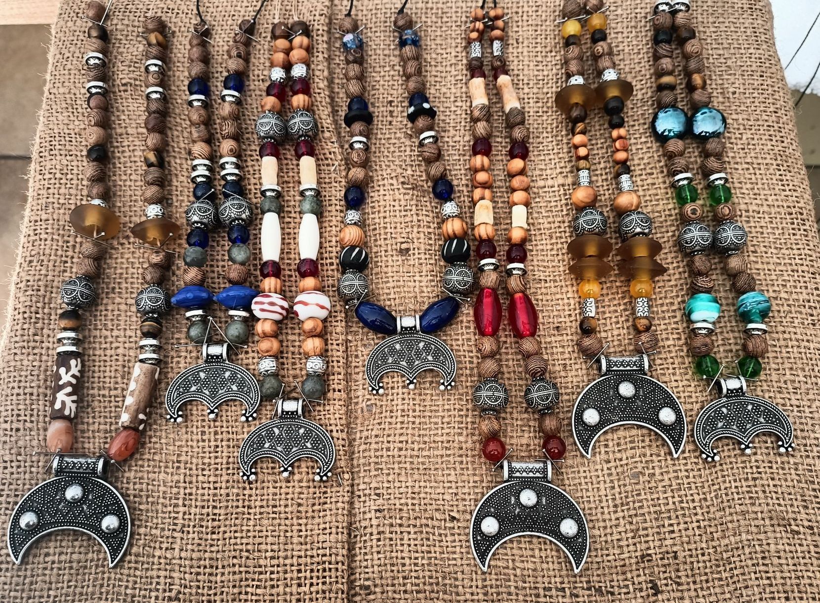 aluna et perles collier femme viking