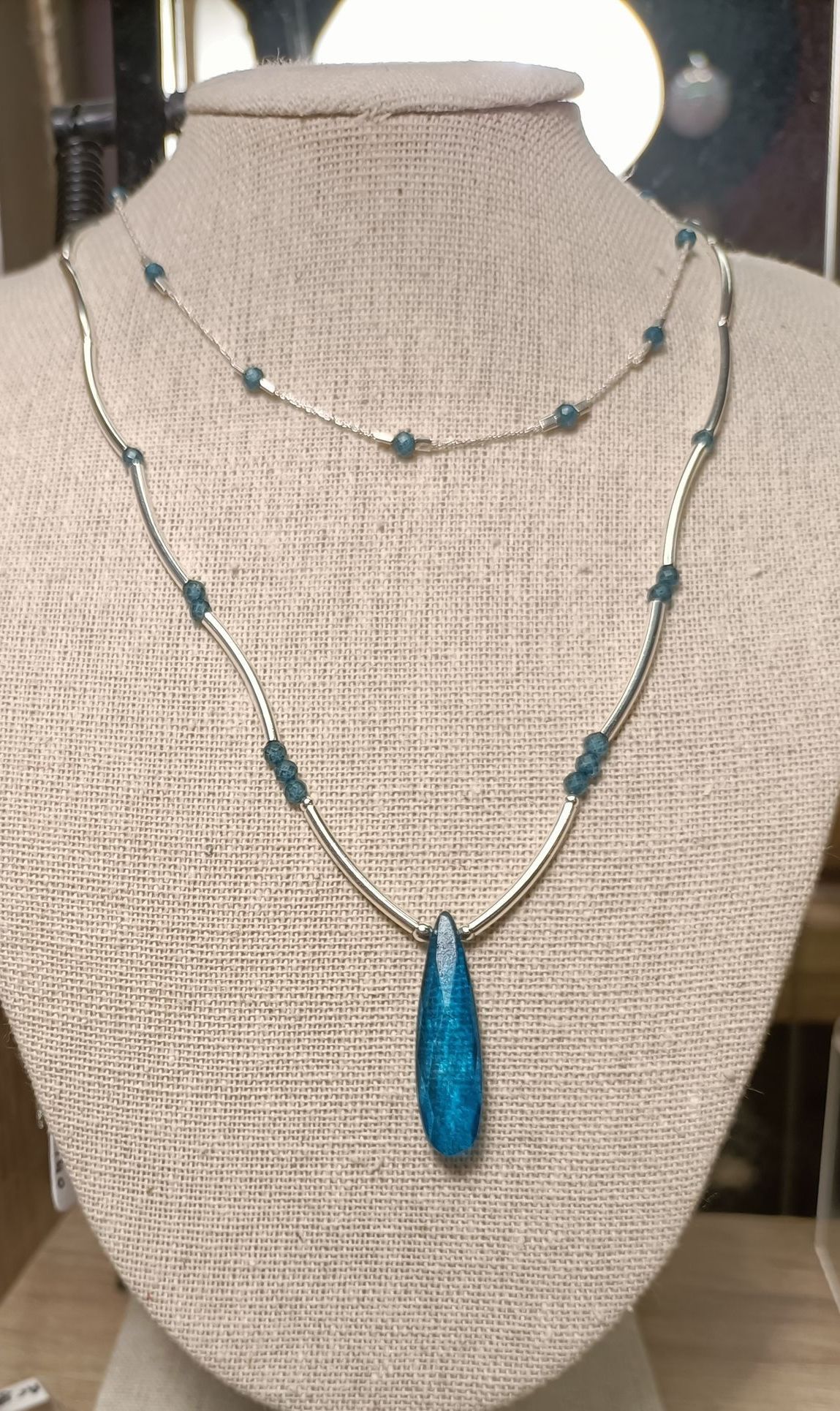 topaze collier argent 925/1000 et topaze