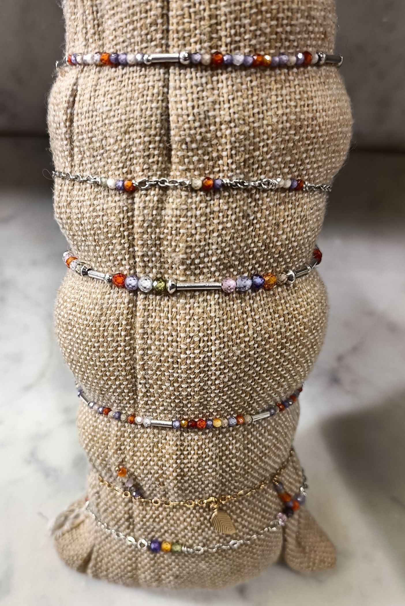 pièces uniques Bracelets artisanaux argent ou plaqué or