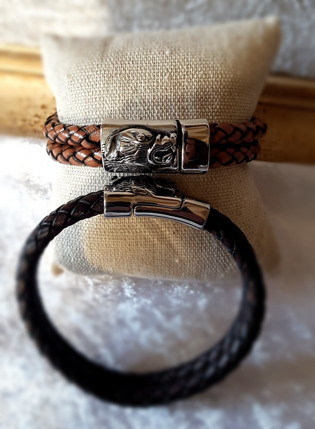 Acier inoxydable et cuir 34 € Bracelets cuir homme