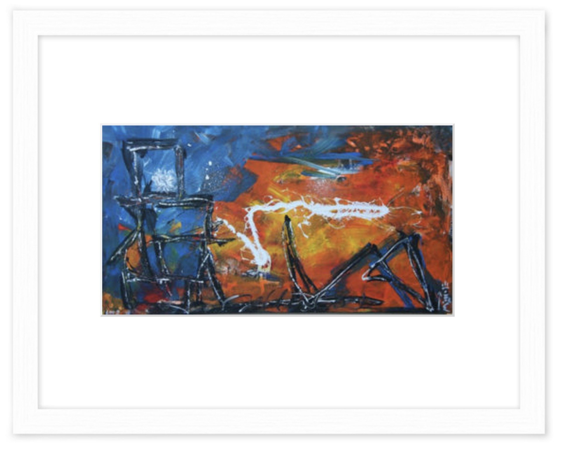 Das Gemälde stammt aus dem Jahr 2008 und war in einem Format von 200 x 120 cm - übermalt
Übermalt.