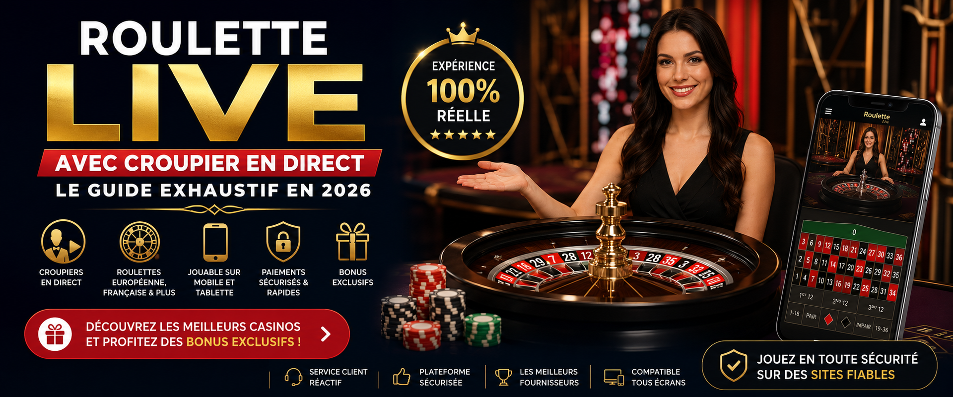 La roulette avec croupier live en France : le guide exhaustif en 2026.