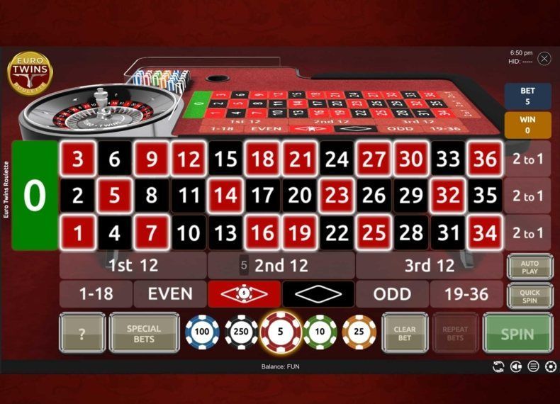 Découverte : la roulette en ligne virtuelle Euro Twins Roulette du développeur Espresso Games.
