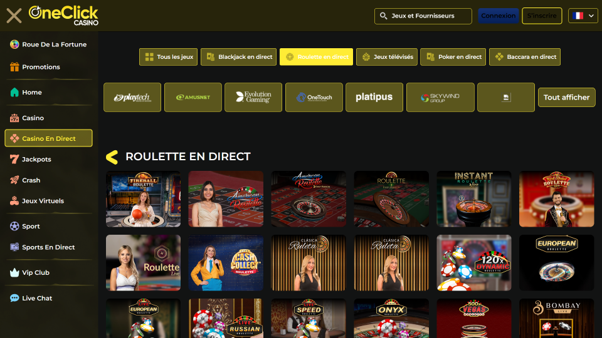 Découvrez la ferveur des tables de roulette live en Belgique sur One Click Casino.