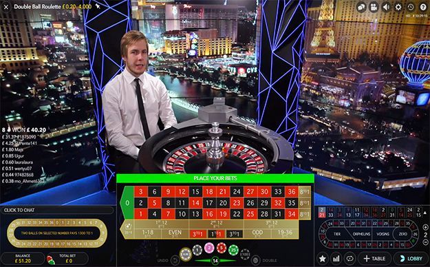 jeu de roulette sur mobile avec croupiers Double Ball Roulette d'Evolution
