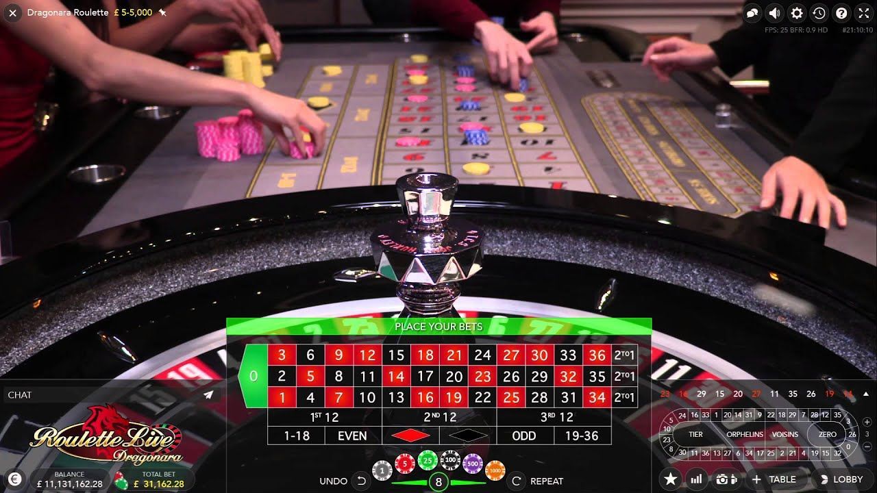 jouer à la roulette en ligne live du développeur Evolution Gaming sur mobile en direct du Dragonara Casino à Malte