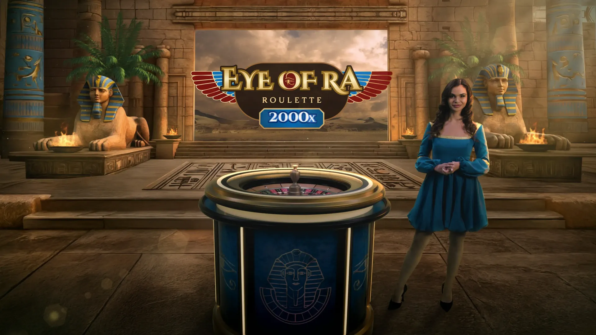 jouer à Eye of Ra Roulette 2000x avec croupiers live du développeur Amusnet