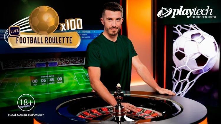 Football Roulette avec croupiers live sur mobile développeur Playtech