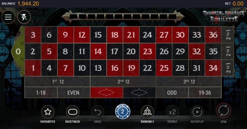 jeu de roulette virtuel sur mobile Immortal Romance Roulette du développeur EveryMatrix
