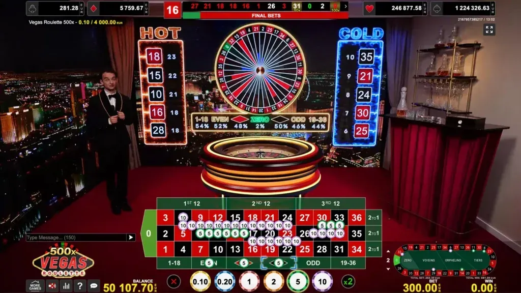 L’immersive variante de roulette avec croupier live Vegas Roulette 500x d’Amusnet : explications