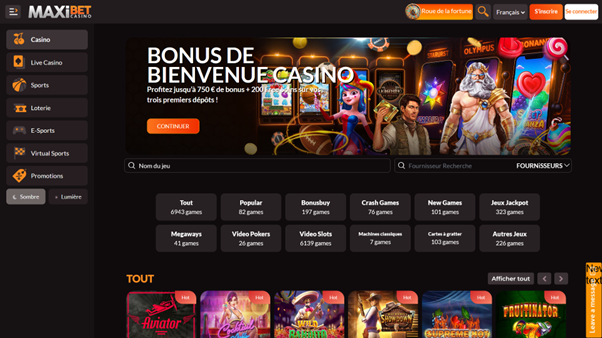 Le nouveau bonus de bienvenue du casino en ligne francophone MaxiBet : 750 € + 200 Free Spins