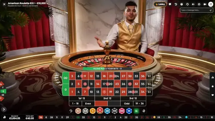 jouer à la roulette américaine live en ligne