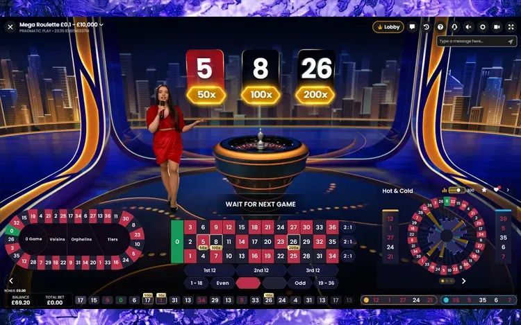 Mega Roulette avec croupiers live sur mobile développeur Pragmatic Play