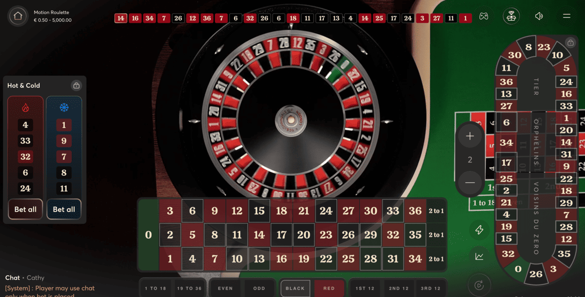 Motion Roulette Live avec croupiers en direct développeur Bombay Live