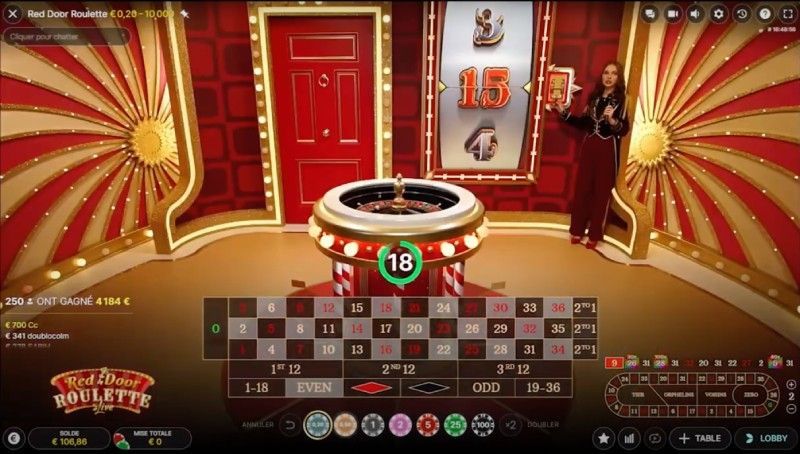 jeu de roulette sur mobile avec croupiers Red Door Roulette d'Evolution