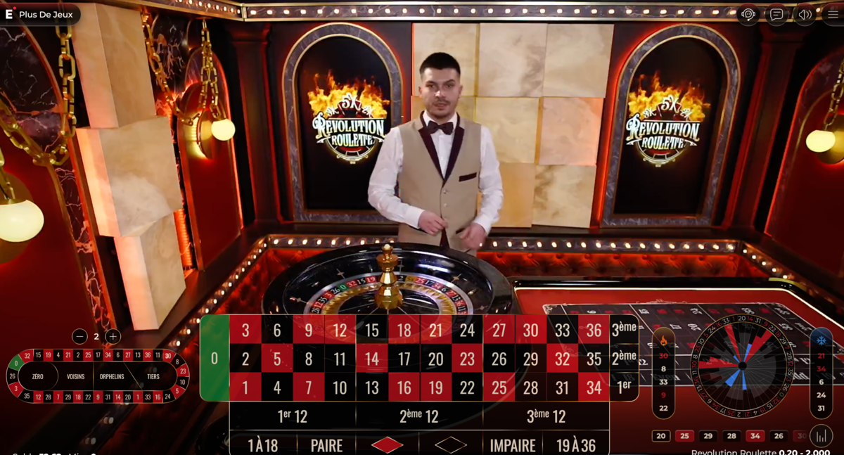 Revolution Roulette Live avec croupiers en direct développeur Ezugi