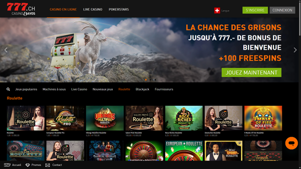 Roulette en ligne en Suisse : plus de 50 variantes virtuelles et live sur Casino 777