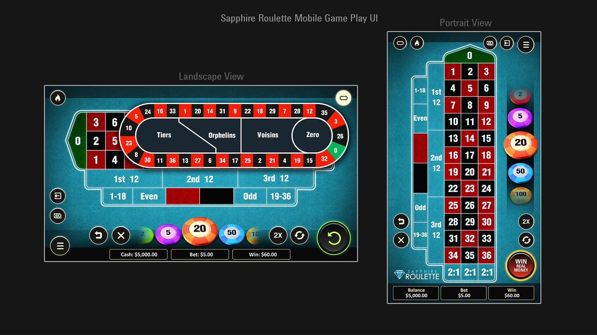 jouer à Sapphire Roulette sur mobile du développeur Electric Elephant