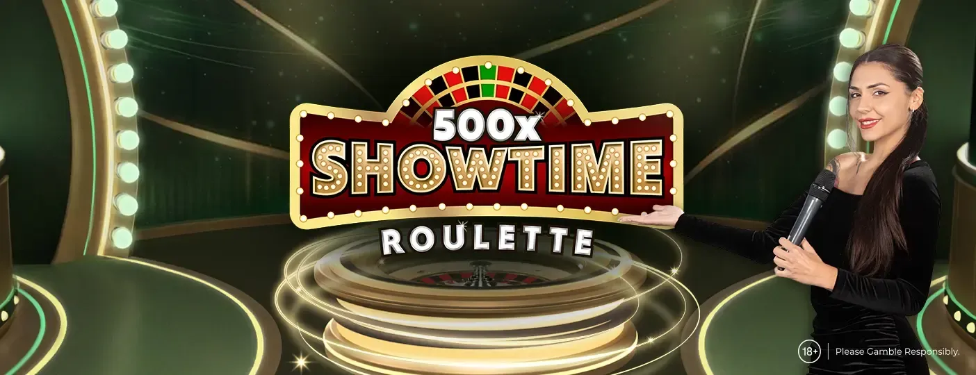 Showtime Roulette 500x avec croupiers live sur mobile développeur Amusnet